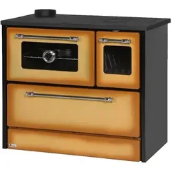 ECOfoxx Festbrennstoffherd EEK A Küchenofen Holzherd 701-G Omega Cappuccino