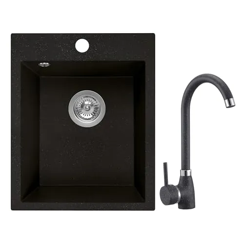 manestein Granitspüle Spülbecken in schwarz von manestein