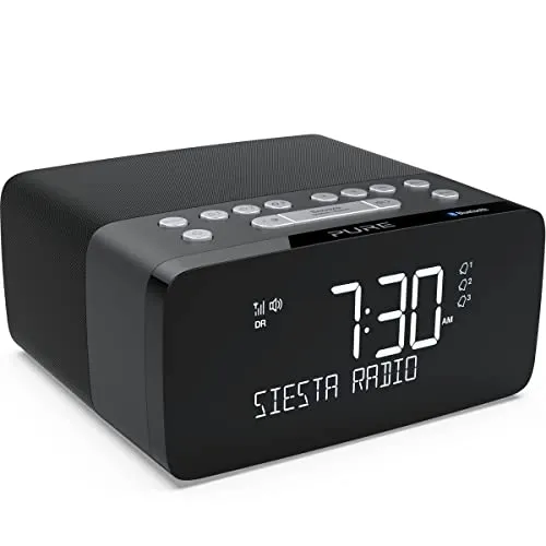 Pure Siesta Charge Radiowecker Schwarz