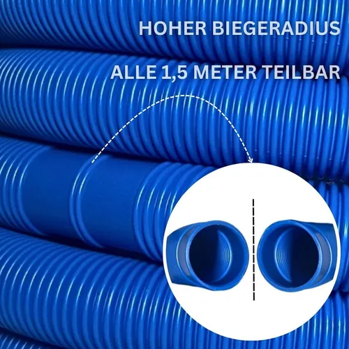 Meter 38mm 1 1/2' Poolschlauch Muffenabstand 1,5m 6 von Aquaristikwelt24