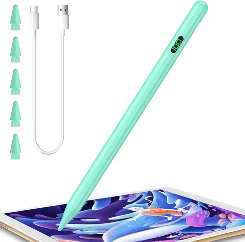 Vivitar Eingabestift iPad, Active Stylus Pen - Handfläschenerkennung mit 5 Ersatzspitzen (Batterieanzeige, Magnetbefestigung, Neigungsempfindlichkeit mit präziser Geschmeidigkeit, 1,5 mm feine Spitze, Kompatibel mit iPad 2018-2024, Keine Bluetooth-Verbindung oder Apps erforderlich -, 7-St)