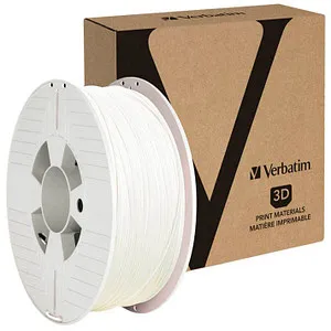 verbatim ABS Filament-Rolle weiß 1,75 mm - 3D-Druck Filament für robuste Anwendungen, hitzebeständig bis 95 °C und ideal für langlebige Projekte wie Handyhüllen und Spielzeug.