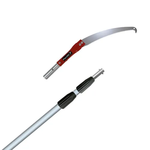 Teleskop Baumsäge mit gebogener Haken Astsäge und 4,10m Aluminium Teleskopstange