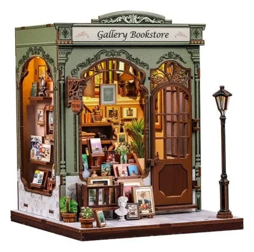 Miniaturhaus Modellbau-Set Galerie Buchhandlung 20 x 16 cm