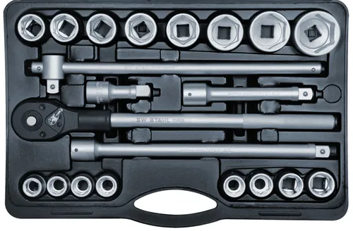 SW-Stahl 07660L Steckschlüsselsatz 21-teilig - Werkzeug-Set für Lkw und Landmaschinen, inklusive hochwertiger Ratsche und vielseitiger Sechskanteinsätze. Ideal für professionelle Reparaturen in Industriequalität.