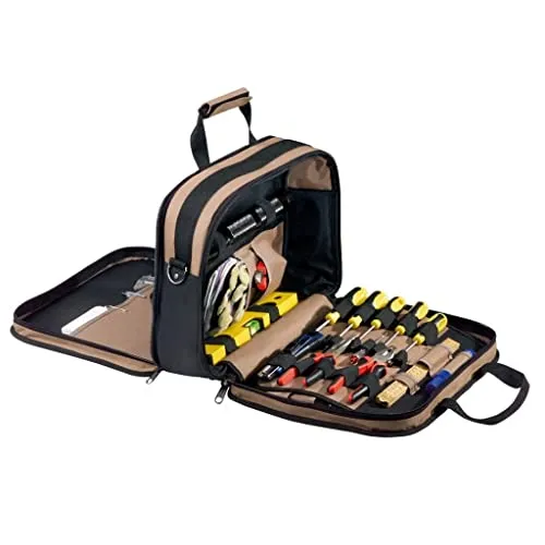Toolpack Werkzeugtasche Deluxe 360.043 - Robuste Werkzeugtasche mit 46 Fächern und 20 kg Traglast, ideal für Profis und Heimwerker. Maße: 45 x 35 cm für großzügigen Stauraum.
