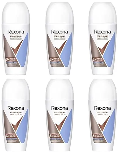 6x Rexona Maximum Protection Clean Scent Deo Roll-On Anti Transpirant 48h schutz (6er Pack)