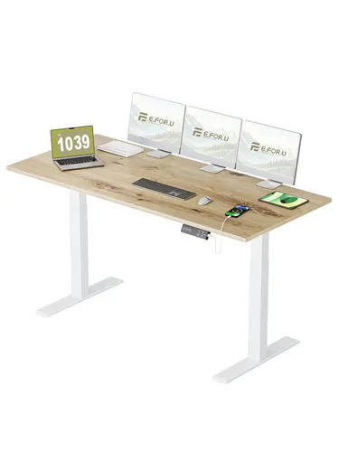 ERGOFINO Schreibtisch DT20LT höhenverstellbarer Schreibtisch (180x80 cm, 2 Motoren, höhenverstellbarer schreibtisch gestell), 3-Memory-Steuerung (Schwarz), mit Tischplatte