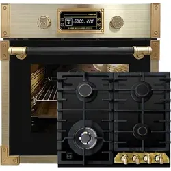 Kaiser Küchengeräte Gasherd-Set EH 6427 AD+KCG 6335 Em, mit 1-fach-Teleskopauszug, Einbau Backofen 73L 60 cm+Gas-Kochfeld,60cm schwarz