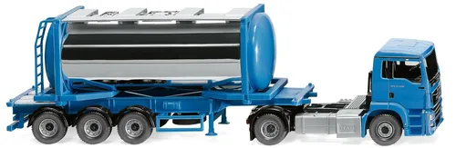 Wiking 053605 H0 LKW Modell MAN TGS Tankcontainersattelzug Swap - LKWs, Busse - Detailreiches Modell im Maßstab H0, ideal für Sammler und Modellbau-Enthusiasten.
