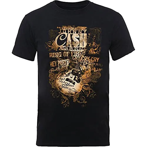 Johnny Cash JCTS12MB04 T-Shirt, Schwarz, X-Large - Lizenziertes Herren-T-Shirt in hochwertiger Verarbeitung, ideal für Fans und modebewusste Männer. Bequem und vielseitig einsetzbar.