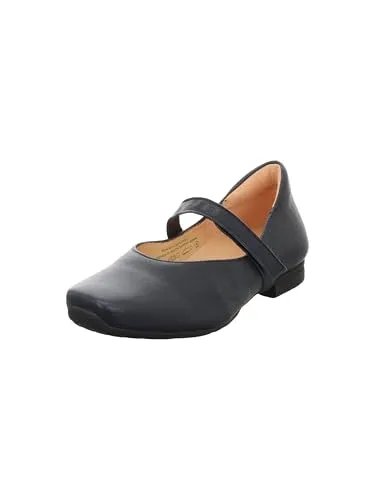 Think Ballerinas Gaudi navy 1145-8000 - Gr. 38 - Hausschuhe in sommerlichem navy-blau, mit bequemem Mokassin-Komfort und elastischer Latexsohle für optimalen Halt. Ideal für stilbewusste Frauen, die Wert auf Nachhaltigkeit legen.