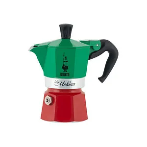 Bialetti La Mokina Italia Tricolore 40ml - Espressokanne für 40 ml perfekten Ristretto, ideal für Kaffeeliebhaber, die kleinen Genuss zu jeder Tageszeit schätzen.
