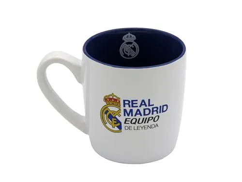 CYPBRANDS - Real Madrid, Tasse, Keramik, Geschirr, Frühstück, originelle Tassen, Weiß, offizielles Produkt