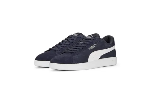 PUMA Unisex Smash 3.0 Sneaker - Parisian Night White Silver, 44.5 EU - Herren-Sneaker mit Schnürung für optimale Passgenauigkeit und gepolstertem Schuhkragen für hohen Tragekomfort.