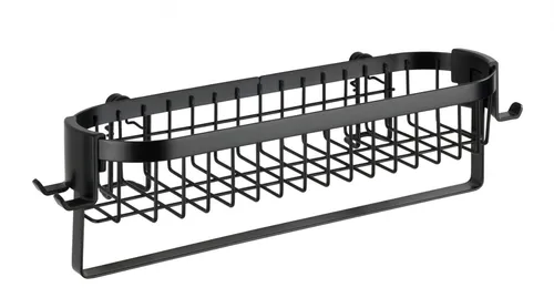 Wenko Wandablage mit Haken Classic Plus Black, mit hochwertigem Rostschutz