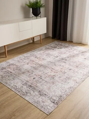 benuta Teppich George, Vintage-Look, 80 cm x 150 cm - Teppich für Wohnzimmer und Schlafzimmer im stilvollen Vintage-Design, pflegeleicht und waschbar, ideal für stark beanspruchte Bereiche.