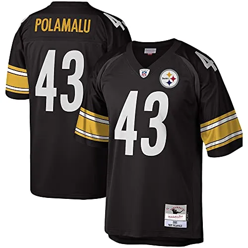 Mitchell & Ness Herren Steelers T Shirt, Black / Black, M EU - Trikots für echte Fans, aus atmungsaktivem Polyester-Netz mit schillernden Ärmeln und hochwertigem Siebdruck-Logo, perfekt für jedes Spiel.