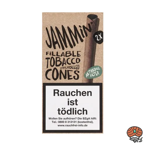 Jammin' Tobacco Cones Classic mit Aktivkohlefilter je 2 Fillable Cones