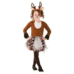 Reh-Kleid für Kinder - Kostüme für Kinder – Verwandeln Sie Ihre Tochter in ein zauberhaftes Reh mit Glitzer-Applikationen und Tüllrock. Ideal für Fasching oder Kinderbälle!