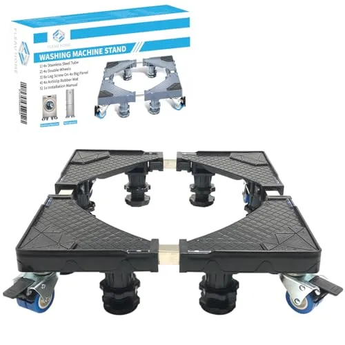 Fleau Home Waschmaschinenerhöhung XL – 500 kg Kapazität – Kühlschrank/Geschirrspüler/Trockner anheben – Möbelrolle – Multifunktional – Waschmaschinensockel – Waschmaschinenregal (Schwarz)