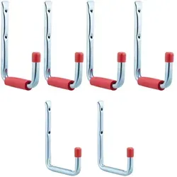 Relaxdays 12 tlg. Wandhaken Set Rot,Silber