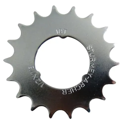 SunRace Steck-Ritzel flach (1/2×1/8') // 13/14/15/16/17/18 Zähne, Ausführung:verchromt, Dimension:18 Zähne