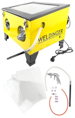 WELDINGER Sandstrahlkabine SK 200 mit Absauggebläse für freie Sicht