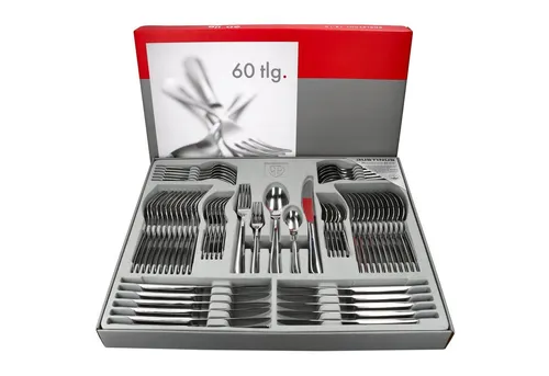 Justinus Besteck-Set 60tlg Twist - Edelstahl Besteckset für 12 Personen, elegantes Design und langlebige Qualität, perfekt für festliche Anlässe und den täglichen Gebrauch.