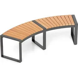 COSTWAY Gartenbank ohne Rückenlehne - Wetterfeste Holzbank für 2-3 Personen - Elegante Gartenbank aus robustem Akazienholz, bis 360 kg belastbar. Mit geschwungenem Design und stabilen Metallbeinen bietet sie stilvolle Sitzmöglichkeiten in Ihrem Außenbereich.