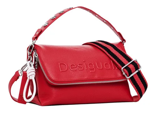 Desigual Women's Accessories PU Across Body Bag, RED - Umhängetaschen - Stilvolle rote Umhängetasche aus PU mit praktischem Design für den Alltag.