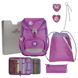 DerDieDas Schulranzen ErgoFlex Light Set 6-teilig Purple Unicorn