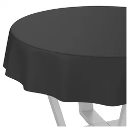 ANRO Tischdecke Wachstuch abwaschbar UNI Tischwäsche (Einzelstück 1-tlg), wasserabweisend pflegeleicht Textil-Optik Schwarz Rund 120cm schwarz Rund | Ø 120 cm x 120 cm x 120 cm