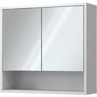 Vicco Badezimmerspiegelschrank Eliza, Weiß, 70 x 65 cm mit 2 Türen