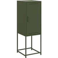 vidaXL Highboard Olivgrün 36x39x107 cm Stahl - Kommode im Industrie-Stil mit stabilem Stahlgestell, bietet reichlich Stauraum und ist leicht zu reinigen – perfekt für Wohnzimmer oder Schlafzimmer.