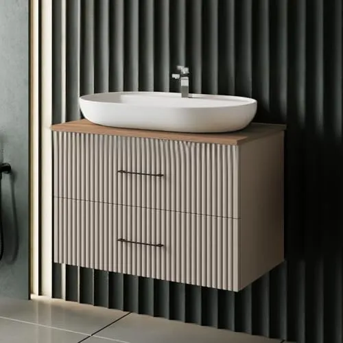 Karen Waschtisch-Set Liana 80 cm mit Unterschrank - Waschtisch Set mit Unterschrank, Konsole und Waschbecken in Pastellfarben. Elegantes Design mit Softclose-Funktion und hochwertiger Verarbeitung für stilvolle Badezimmer.