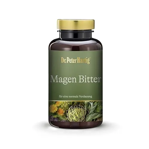 Dr. Peter Hartig Magen Bitter Kapseln, 120 Stück - Enzyme mit Bitterstoffen für normale Verdauung, kombiniert mit Calcium und Biotin für optimale Nährstoffaufnahme und Unterstützung der Schleimhäute.