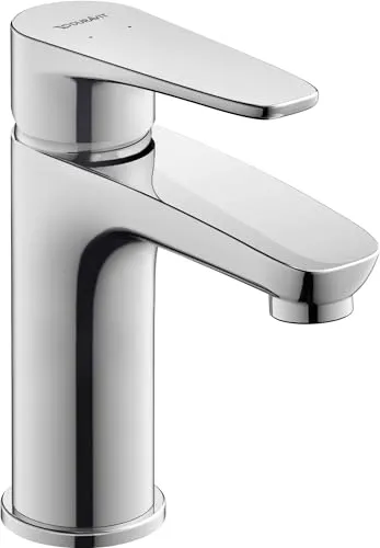 Duravit Einhebel-Waschtischmischer S B.1 - Chrom Hochglanz - Bad- & Duscharmaturen, wassersparend mit max. 5,5 l/min Durchflussmenge und individuell einstellbarer Temperaturbegrenzung für Sicherheit und Komfort.
