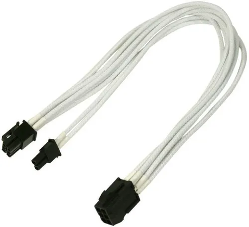 Kabel Nanoxia PCI-E 6- auf 6+2-Pin, 30 cm, Single, weiß