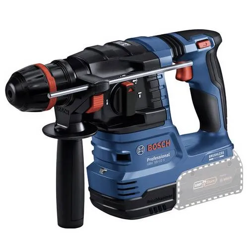 Bosch Bohrhammer GBH18V-22X Professional, 18V mit ONECHUCK - Bohrmaschine für Bohren, Hammerbohren und Meißeln mit 2,0 Joule Schlagkraft. Inklusive L-BOXX 136 für einfachen Transport und Aufbewahrung.