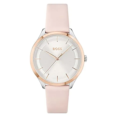 BOSS Analog Quarzuhr für Damen Kollektion PURA mit Rötliches Lederarmband - 1502643