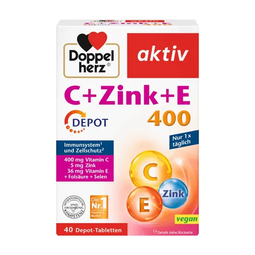 DOPPELHERZ C+Zink+E Depot Tabletten 40 St