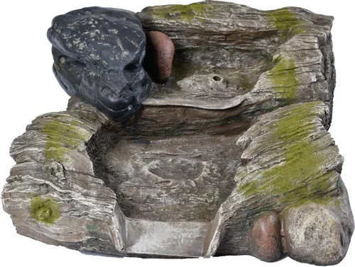 Köhko Bachlaufelement in Holzoptik mit Moosbewuchs von Könige Hausdeko GmbH