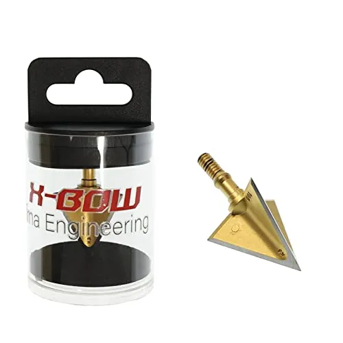 X-Bow FMA Edge Jagdspitzen – Schraubspitzen für Pfeile und Armbrustbolzen – präzise, scharf und robust – aus Metall (3er Pack, Edge IV Gold)