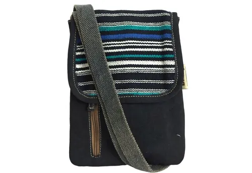 Sunsa Damen Umhängetasche - Nachhaltige Crossover Tasche (Schwarz) - Umhängetaschen: Stilvolle, vegane Messenger Bag mit mehreren Fächern und praktischem Magnetverschluss – ideal für den täglichen Gebrauch.