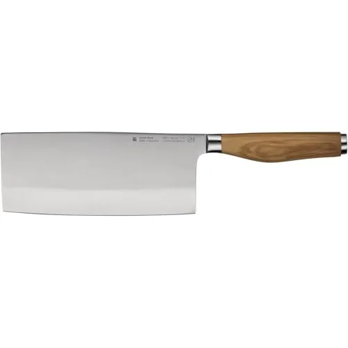 WMF Grand Wood Chinesisches Kochmesser 37 cm - Kochmesser aus handgeschmiedetem Spezialklingenstahl mit ergonomischem Olivenholzgriff für überragende Schärfe und Komfort. Ideal für präzises Schneiden in der Küche.