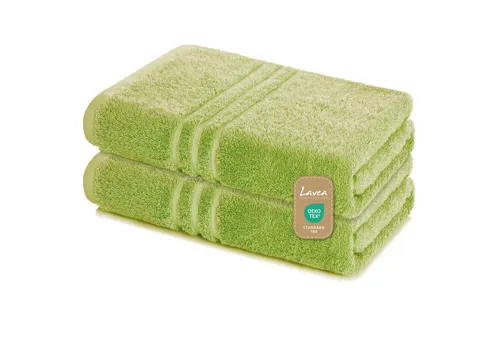 Lavea Handtuch Set saugstarke Frottierserie Elena, aus 100% strapazierfähiger Baumwolle (80x200cm, 2-St), Saunatuch - angenehmes Hautgefühl bei jedem Sauna-Gang - 500g/m²