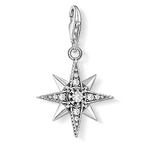 Thomas Sabo Damen Charm-Anhänger Royalty Stern 925 Sterling Silber 1756-643-14 - Clasp Charms für Damen, hochwertiger 925er Sterlingsilber Anhänger mit Karabinerhaken, ideal für individuelle Geschenke und vielseitige Kombinationsmöglichkeiten.