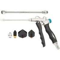 HAZET Druckluftpistole 9040-4/6 - Druckluftwerkzeug mit 6 verschiedenen Düsen, ideal für präzises Arbeiten und vielseitige Anwendungen in Werkstatt und Garage.
