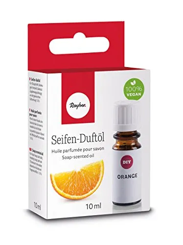 Rayher 34255000 Hobby Seifen Duftöl (100% vegan, in Glasflasche mit Kindersicherheitsverschluss, hautpflegende und wohltuende Wirkung) Orange, 10 ml